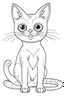 Placeholder: coloring page for kids, CAT , cartoon style, thick outline, low details, no shading, no color