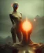 Placeholder: superhero, woman, photographer. oil on canvas, volumetric lighting, beksinski