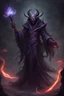 Placeholder: demon monster abyssal dark mage possessed by many souls with a staff