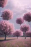 Placeholder: pommiers en fleurs, prairie, vray, rendu houdini