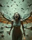 Placeholder: horror, swarming mechanical robotic insects, screaming woman, broken wings