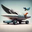 Placeholder: Automobile with both airplane wings and bird wings