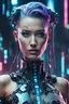 Placeholder: Beautiful augmented cyberpunk woman