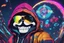 Placeholder: Sans in 8k cartoon artstyle, hacker them, neon effect, close picture, rain, fantasy world, intricate details, highly detailed, high details, detailed portrait, masterpiece,ultra detailed, ultra quality