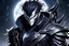 Placeholder: Machine venom in 8k solo leveling shadow drawing style, yasuo costume, moon, rain, highly detailed, high details, detailed portrait, masterpiece,ultra detailed, ultra quality