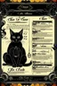 Placeholder: vintage cafe menu graphic Halloween, black cat