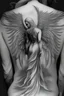 Placeholder: angel from back ultra realistic tattoo design