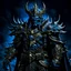 Placeholder: Upscale orkand almost leads to the extinction of doom musk king with chrown, in an accurate revenge scheme,Dramatic, dark and moody, inspired style, with intricate details and a sense of mystery Blue background, 16k