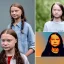 Placeholder:  Greta Thunberg portrait as the musical band the BeeGees fanasty