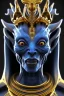 Placeholder: Blue alien, head, evil, black eyes,, blood, 8k, finely detailed, photo realistic, HR Giger style Anunnaki black male African Egyptian alien, cracks in the voodoo head, wicked, eyes, crown, Elephant, 8k, finely detailed, photo realistic, tiger turquoise skull head gold dragon space alien snow skeleton gold olmec silver crown silver eyes