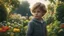 Placeholder: little boy, above the waist, perfect eyes, tending the gardens, exquisite composition, beautiful detailed intricate insanely detailed octane render trending on artstation, 8k artistic photography, photorealistic concept art, soft natural volumetric cinematic perfect light, chiaroscuro, award-winning photograph, masterpiece, raphael, caravaggio, greg rutkowski, beeple, beksinsk