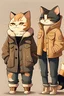 Placeholder: clothes with cat fur with cartoon style