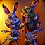 Placeholder: Bug bunny personnage cartoon style zombie iron maiden joue guitare,yeux rouges injecté sang 4k détail ultra Fibonacci