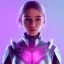 Placeholder: Cute girl, Sci-fi character, purple backlight, pink and purple, scifi suit, profile, purple background, pink lighting, futuristic