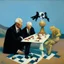 Placeholder: Putin, President Xi Of China And Joe Biden Play Chess With A Pigeon,Ufo And Atomic Bomb Mushroom Cloud,Complex Surgical Instruments Intermixed With A Newborn Boy,Minimalism,Painting By Adrian Ghenie,Rene Magritte,Pablo Picasso,Michelangelo,Salvador Dali,Lucian Freud