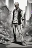 Placeholder: zombie, portrait, comic book, full body, standing, mean