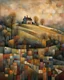 Placeholder: the house on the hill, patchwork art by Jamie Heiden, Peter Doig, Renoir, Pol Ledent, Endre Penovac