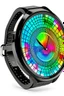 Placeholder: A modern smartwatch with a holographic interface featuring a kaleidoscope of ever-changing rainbow patterns.