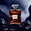 Placeholder: social media ad post for Chanel brand royal perfume .steam in the background. dramatic on rock cinematic t .cinematic,8k high cualitcy