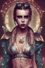 Placeholder: Danish singer mø face, steampunk, darkneon tones,