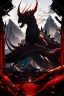 Placeholder: mountains, red and black, temple, dinosaur