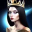 Placeholder: black long hair with black eyes queen lady top under the Stars