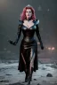 Placeholder: Kate Winslet as evil queen in black leather gown, cleavage, angry, stern look, unreal 5, octane render,cinema4d, dynamic lighting, dramatic lighting, 4k, redshift render, highly detailed, hyper realistic