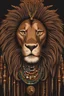 Placeholder: A lion with traditional african beads around its neck symbolizing tradition. Should be realistic