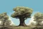 Placeholder: tree , overgrown apocalyptic background, comic book,