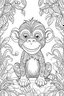 Placeholder: Children illustration monkey coloring book cover