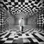 Placeholder: In the realm of the surreal and the ethereal, a peculiar scene unfolds before my mind's eye: a man, dressed regally as a king, stands upon a giant chessboard. The checkered squares stretch endlessly in all directions, each one a mirror of its neighbor, creating a mesmerizing pattern that seems to ripple and shift with unseen energy. The man, his royal attire resplendent and intricate, exudes an air of authority and wisdom, yet there is a hint of confusion in his expression. For he stands in the