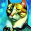 Placeholder: Portrait of a cat by Van Gogh