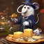 Placeholder: A Plague Doctor (AND) a Mouse having a port & cheese party while mushrooms grow beside them by Pixar and Dreamworks