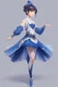 Placeholder: ballerina outfit, blue tones in the style of genshin impact