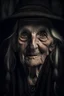 Placeholder: Portrait einer alten Hexe, gruselig
