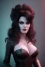 Placeholder: Amy Dumas as evil queen in black leather, leather, busty, cleavage, angry, rage, stern look. character design by cory loftis, fenghua zhong, ryohei hase, ismail inceoglu and ruan jia. unreal engine 5, artistic lighting, highly detailed, photorealistic, fantasy