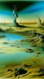 Placeholder: Cyan flooded grasslands painted by Salvador Dali