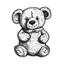 Placeholder: A hugging teddy bear, Vector Illustation, line stamp, white background