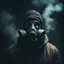 Placeholder: a man with gas mask, cinematic, dark, 4k