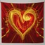 Placeholder: electric heart in red and golden tapestry