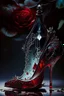 Placeholder: dark fantasy, intricate cover, a whimsical fairytale, shoe made of glass with blood inside