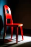 Placeholder: Nordic spruce chair with a nylon red puffer seat