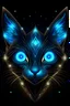 Placeholder: The eyes are large, almond-shaped, and emit a soft, bioluminescent glow, revealing a keen intelligence. The pointed ears feature a blend of geometric patterns, enhancing both aesthetic beauty and communication capabilities. Instead of fur,antenna-like
