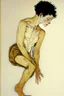 Placeholder: painting of a figure with the life-filled void of an empty existence, egon schiele masterpiece