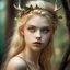 Placeholder: pretty girl, aged 19, blonde, conventionally attractive, dreamy, faun, satyr