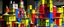 Placeholder: A town made out of toys painted by Piet Mondrian