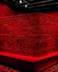 Placeholder: A dark red Chinese volcanic palace painted by Keith Haring