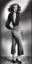 Placeholder: Ziegfeld Girl on jeans walking