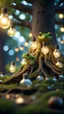 Placeholder: a huge tree growing light bulbs and frogs,bokeh like f/0.8, tilt-shift lens 8k, high detail, smooth render, down-light, unreal engine, prize winning