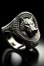 Placeholder: Silver Direwolf signet ring, collector's item, clean background, studio lighting, product photography, ultra-high definition, 8K, hyper-realistic, winning design, 3d render